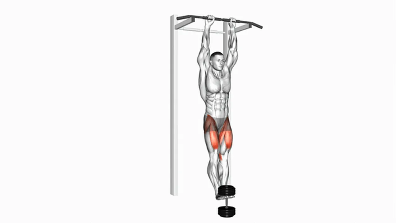 How to do weighted hanging straight leg raises? Image