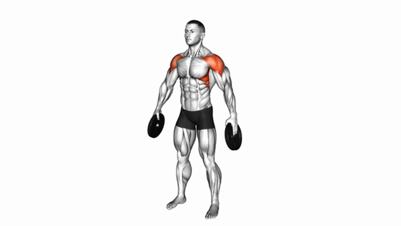 Weighted Plate Standing Lateral Raise