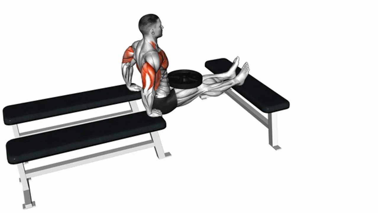 Weighted Three Bench Dips