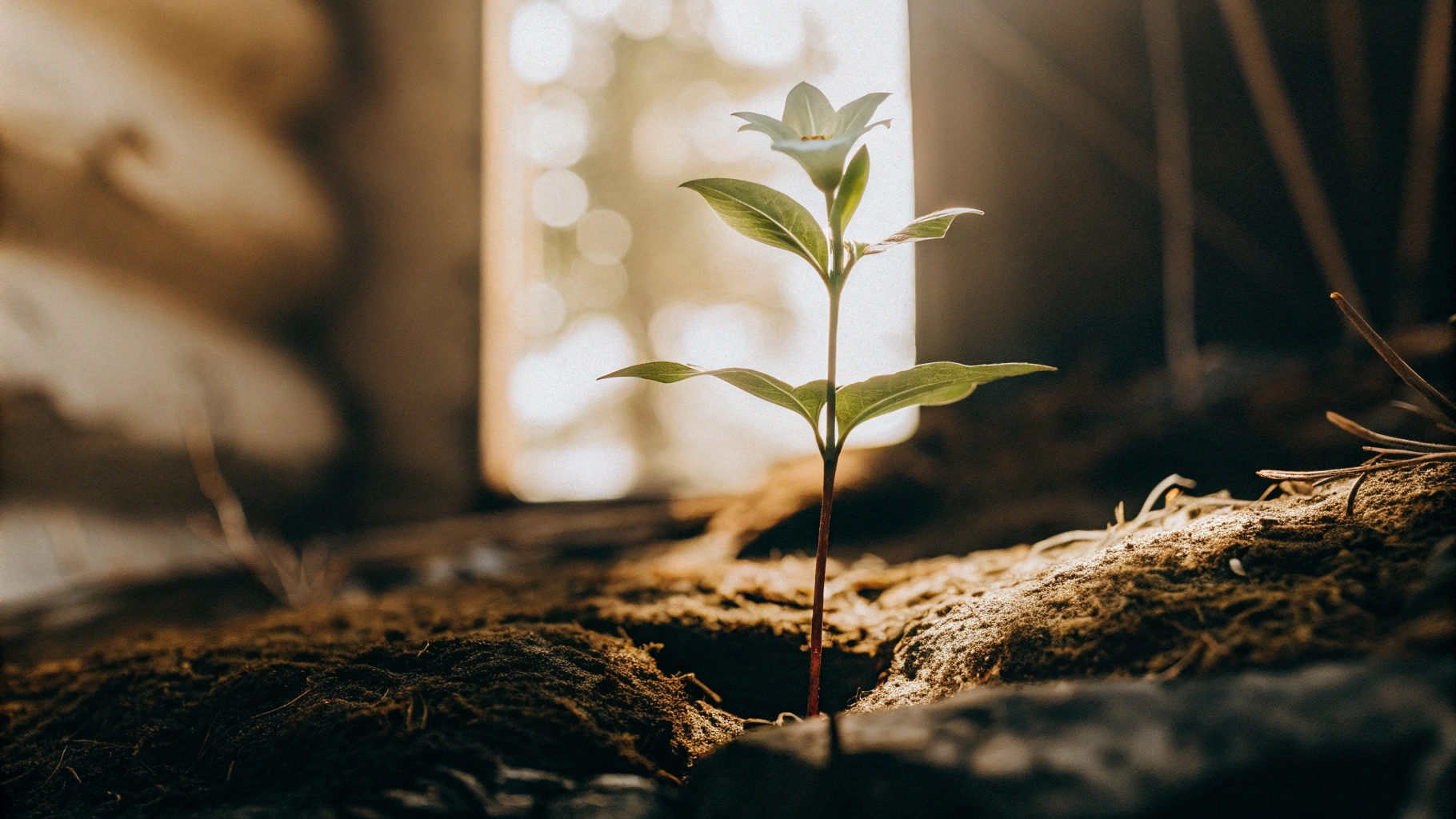 a-single-plant-or-flower-growing-towards-the-light